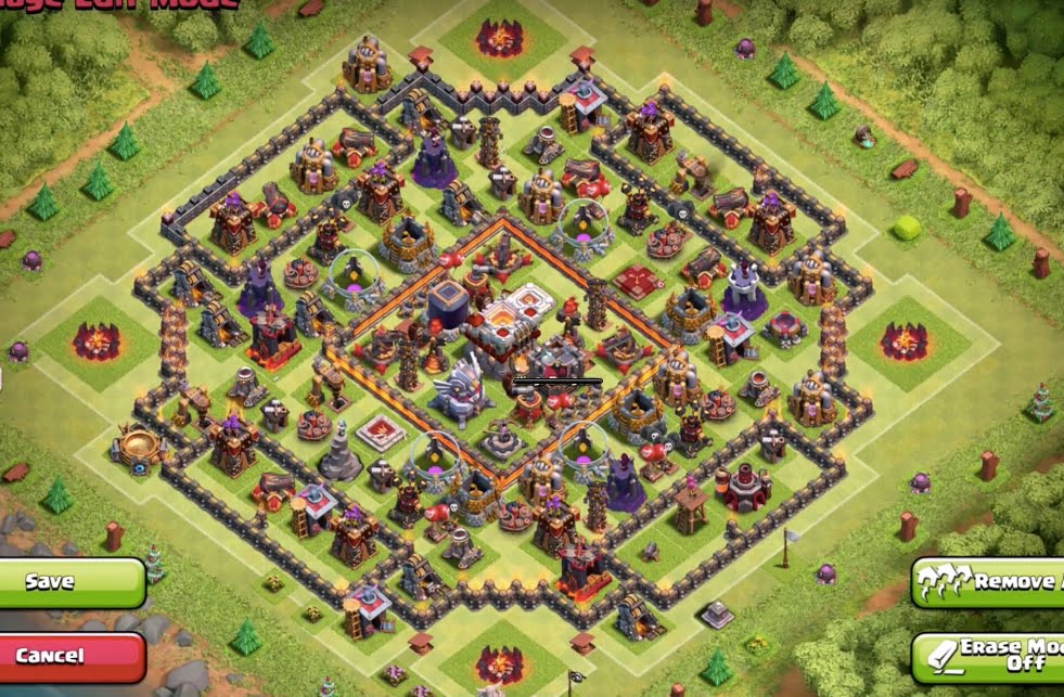 clash of clans base design town hall level 5 trophy