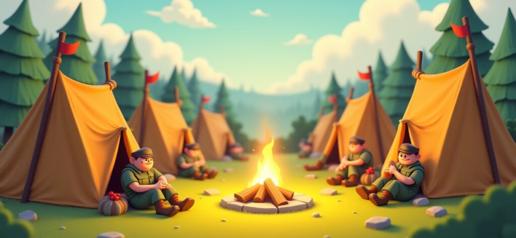 Army Camp – Home Village illustration
