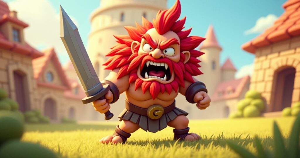 Clash of Clans Raged Barbarian illustration